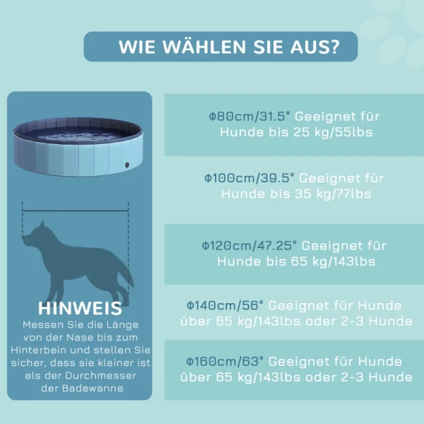  Hondenbad Opvouwbaar Bad Hondenzwembad Peuterbad Zwembad Waterbad Voor Honden En Katten Zwembad Kunststof + Hout Blauw Ø140 X H30 Cm 9