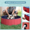  Hondenbad Opvouwbaar Bad Hondenzwembad Peuterbad Zwembad Waterbad Voor Honden En Katten Zwembad Kunststof + Hout Rood Ø100 X H30 Cm 4