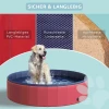  Hondenbad Opvouwbaar Bad Hondenzwembad Peuterbad Zwembad Waterbad Voor Honden En Katten Zwembad Kunststof + Hout Rood Ø140 X H30 Cm 4