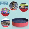 Hondenbad Opvouwbaar Bad Hondenzwembad Peuterbad Zwembad Waterbad Voor Honden En Katten Zwembad Kunststof + Hout Rood Ø160 X 30H Cm 4