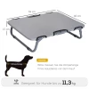  Hondenbed Outdoor Opvouwbare Pet Lounger Dog Lounger Dog Sleeper Verhoogd Pet Bed Small Dog Sleeper, Metaal, Oxford, Grijs, 59 X 46 X 15 Cm 3