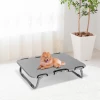  Hondenbed Outdoor Opvouwbare Pet Lounger Dog Lounger Dog Sleeper Verhoogd Pet Bed Small Dog Sleeper, Metaal, Oxford, Grijs, 59 X 46 X 15 Cm 10