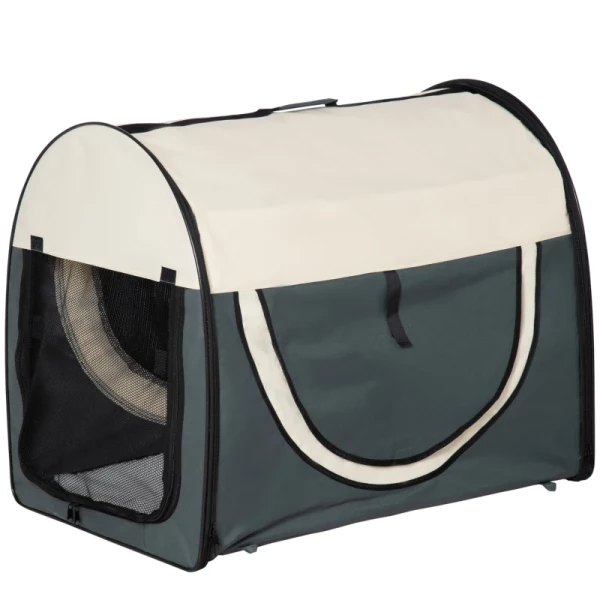 Hondenbox Opvouwbare Hondentransportbox Huisdierenrugzak Met Kussen Reistas Transportbox Voor Dier Waterdicht Oxford Stof Donkergrijs 81 X 56 X 66 Cm 1