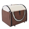  Hondenbox Opvouwbare Hondentransportbox Huisdierenrugzak Met Kussen Reistas Transportbox Voor Dieren Waterdicht Oxford Stof Koffie 46 X 36 X 41 Cm 1