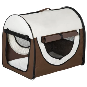  Hondenbox Opvouwbare Hondentransportbox Huisdierenrugzak Met Kussen Reistas Transportbox Voor Dieren Waterdicht Oxford Stof Koffie 70 X 51 X 59 Cm 1