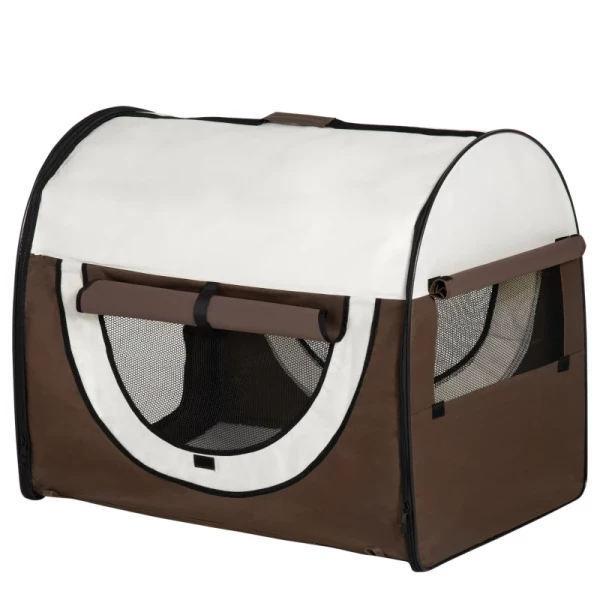  Hondenbox Opvouwbare Hondentransportbox Huisdierenrugzak Met Kussen Reistas Transportbox Voor Dieren Waterdicht Oxford Stof Koffie 81 X 56 X 66 Cm 11