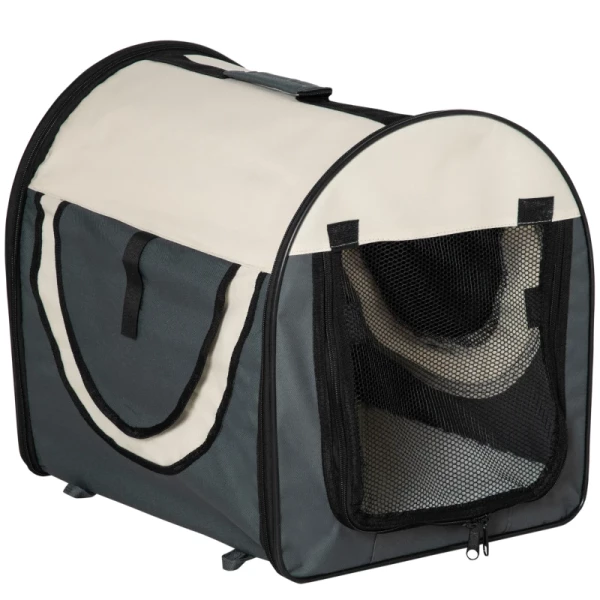  Hondenbox, Opvouwbare Hondentransportbox, Rugzak Voor Huisdieren Met Kussen, Reistas, Transportbox Voor Dieren, Waterdicht, Oxford-stof, Donkergrijs, 46 X 36 X 41 Cm 11