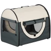  Hondenbox, Opvouwbare Hondentransportbox, Rugzak Voor Huisdieren Met Kussen, Reistas, Transportbox Voor Dieren, Waterdicht, Oxford-stof, Donkergrijs, 70 X 51 X 59 Cm 1