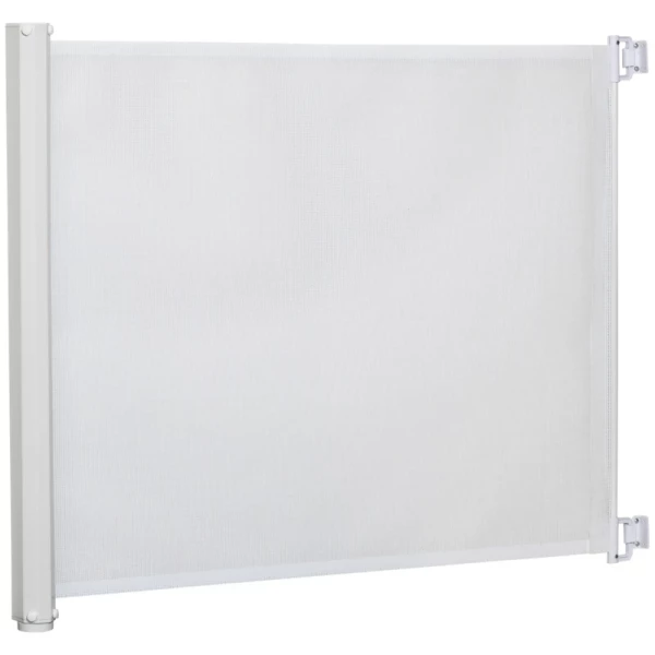  Hondendeurrek Trapbeveiliging Veiligheidsscheidingswand Scheidingsdeurbeveiliging Uitschuifbare Trapbeveiliging Rolgordijn Oprolbaar PVC Wit 115 X 82,5 Cm 2