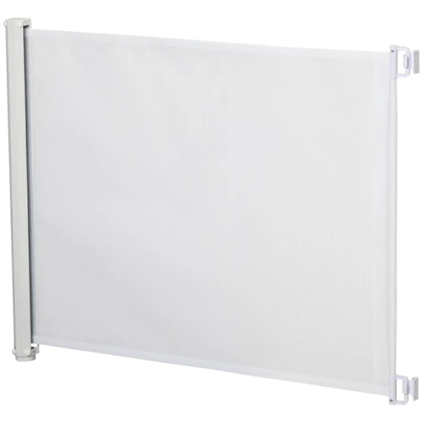  Hondendeurrek Trapbeveiliging Veiligheidsscheidingswand Scheidingsdeurbeveiliging Uitschuifbare Trapbeveiliging Rolgordijn Oprolbaar PVC Wit 115 X 82,5 Cm 10