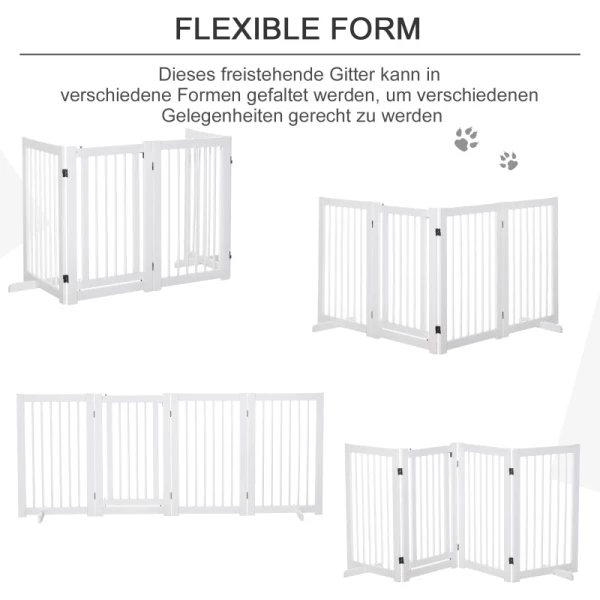  Hondenhek 75 Cm Houten Veiligheidshek Vrijstaand Hondenhek Met Deur Veiligheidshek Inklapbaar Deurhek Hondenhek Met 2 Steunpoten Voor Huisdieren & Trappen Wit 7