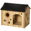  Hondenkennel, Met Ventilatiegaten, Weerbestendig, Houtmateriaal, Zwart+houtkleur, 69 X 50 X 58,5 Cm 11