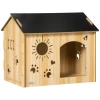  Hondenkennel, Met Ventilatiegaten, Weerbestendig, Houtmateriaal, Zwart+houtkleur, 69 X 50 X 58,5 Cm 1