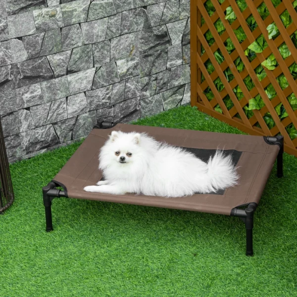  Hondenmand Hondenligstoel Outdoor Kattenmand Huisdierbed Slaapplaats Staal 600D Oxfordstof Bruin 76 X 61 X 18 Cm 8