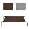  Hondenmand Outdoor Hondenligstoel Kattenmand Met Gaas Huisdiermand Slaapplaats Metaal Oxford-stof Koffie 130 X 80 X 20 Cm 1