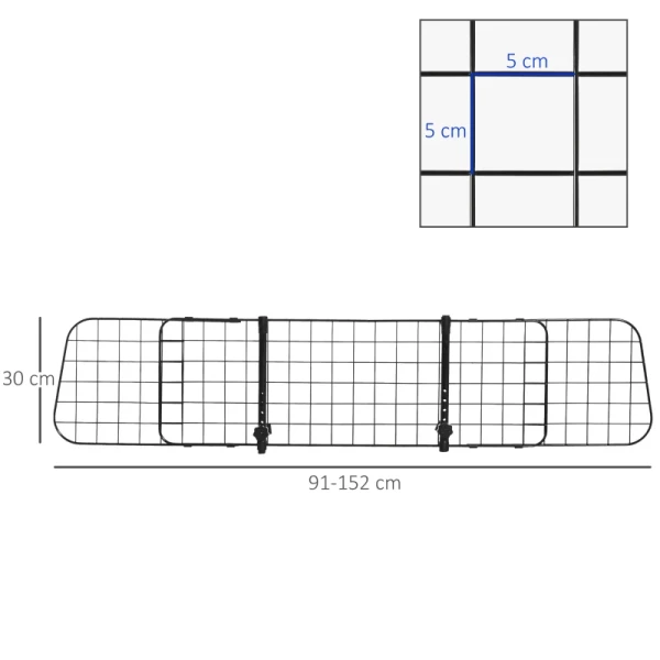  Hondenrek Auto Universeel Verstelbaar Kofferbakrooster Metaal Zwart (91-152) X 30 Cm 3