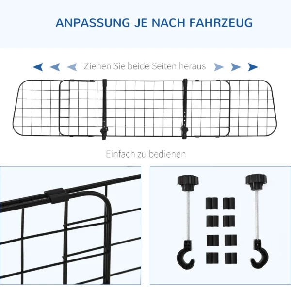  Hondenrek Auto Universeel Verstelbaar Kofferbakrooster Metaal Zwart (91-152) X 30 Cm 4