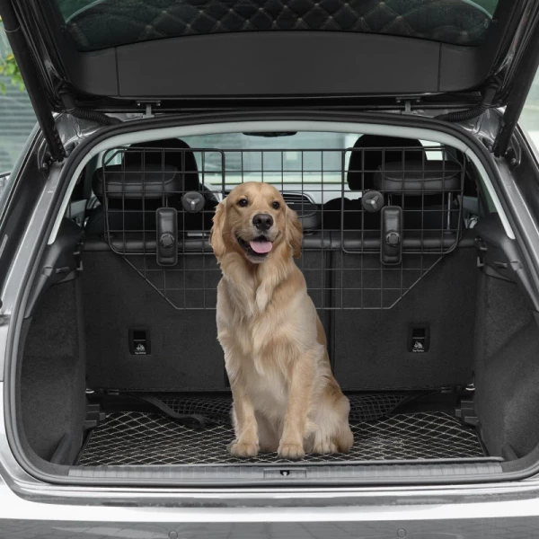  Hondenrek Car Universal Trunk Guard Dog Guard Divider Verstelbaar Metaal Zwart (90-120) X 40,5 Cm 2