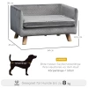  Hondensofa Met Houten Poten Hondenbed Pet Sofa Hondenmat Voor Kleine Honden Tot 8 Kg Velvet Touch Grijs 64 X 45 X 36 Cm 3