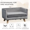  Hondensofa Met Houten Poten Hondenbed Pet Sofa Hondenmat Voor Kleine Honden Tot 8 Kg Velvet Touch Grijs 64 X 45 X 36 Cm 4