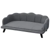  Hondensofa Met Rugleuning Dierensofa Met Houten Poten Hondenmand Zachte Hoes, Kattensofa Donkergrijs 98,5x60,5x35,5 Cm 11