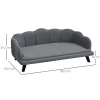  Hondensofa Met Rugleuning Dierensofa Met Houten Poten Hondenmand Zachte Hoes, Kattensofa Donkergrijs 98,5x60,5x35,5 Cm 3