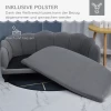  Hondensofa Met Rugleuning Dierensofa Met Houten Poten Hondenmand Zachte Hoes, Kattensofa Donkergrijs 98,5x60,5x35,5 Cm 6