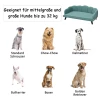  Hondensofa Met Rugleuning Dierensofa Met Houten Poten Hondenmand Zachte Hoes, Kattensofa Groen 98,5x60,5x35,5 Cm 5