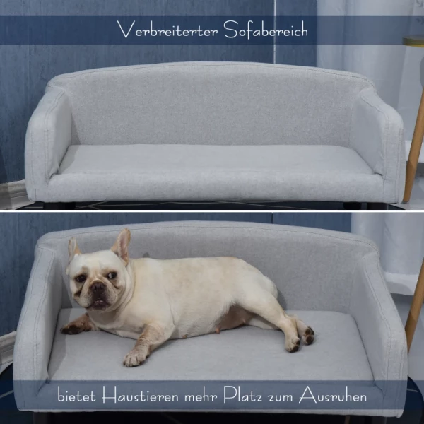  Hondensofa Met Zachte Hoes Hondensofa Met Houten Poten Hondenbed 82 X 54 X 36 Cm 4