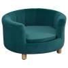  Hondensofa Met Zachte Hoes Rond Hondenbed Dierensofa Met Houten Poten 65 X 64 X 37 Cm 1