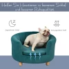  Hondensofa Met Zachte Hoes Rond Hondenbed Dierensofa Met Houten Poten 65 X 64 X 37 Cm 5