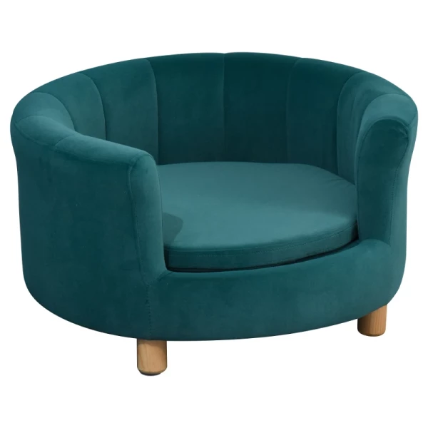 Hondensofa Met Zachte Hoes Rond Hondenbed Dierensofa Met Houten Poten 65 X 64 X 37 Cm 1