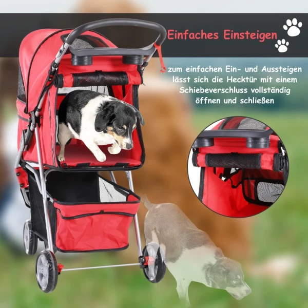  Hondentrolley Hondenbuggy Buggy Honden Katten Veelkleurig (rood) 5