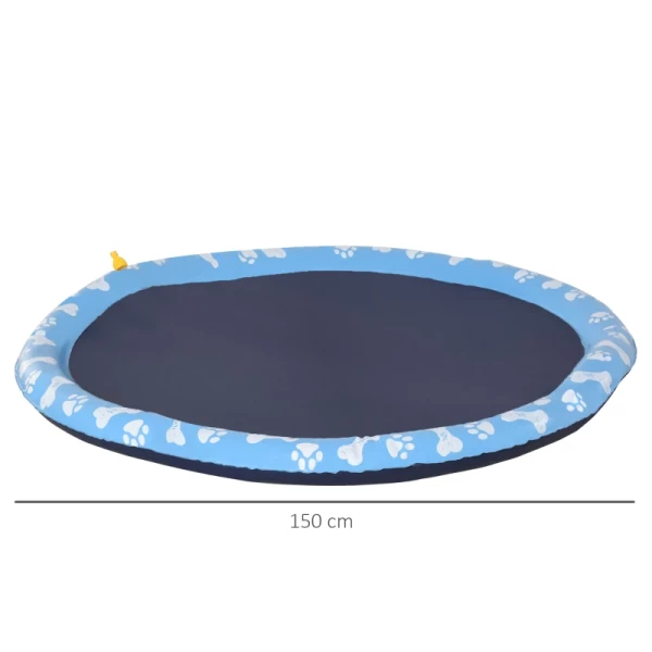  Hondenzwembad Peuterbad Met Watertuit Rond Antislip Blauw Ø150cm 3