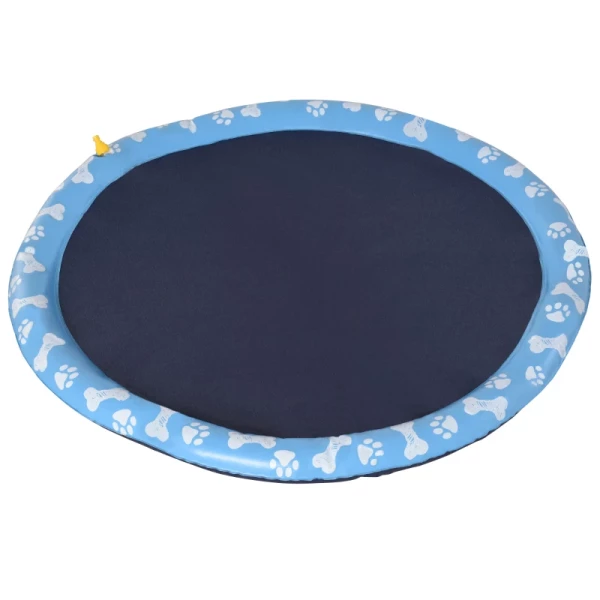 Hondenzwembad Peuterbad Met Watertuit Rond Antislip Blauw Ø150cm 1