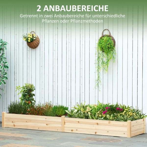  Hoogslaper, 2 Plantvakken, Binnenvoering Van Fleece, Weerbestendig, Massief Hout, 244 Cm X 61,5 Cm X 27 Cm 5