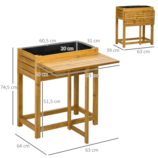  Hoogslaper Met Opklapbaar Werkblad, Gelakt Massief Hout, Binnenvoering Van Fleece, 64cm X 63cm X 74,5cm 3