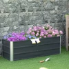  Hoogslaper Van Staal Tuinbed Plantenbak Bloembak Bloempot Met Handschoenen Donkergrijs 125 X 47 X 40 Cm 2