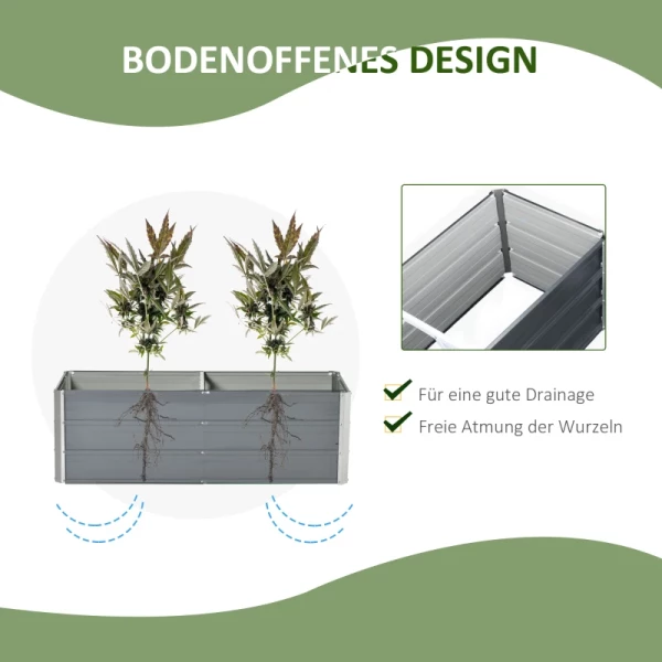  Hoogslaper Van Staal Tuinbed Plantenbak Bloembak Bloempot Met Handschoenen Donkergrijs 125 X 47 X 40 Cm 5