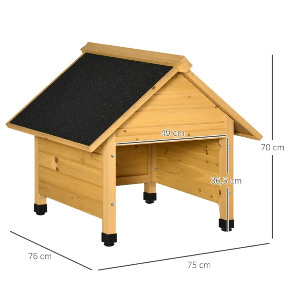  Houten Garage Voor Robotmaaiers, Robotmaaiers, Garage, Carport Voor Robotmaaiers, Bescherming Tegen Zon En Regen, Geel, 75 X 76 X 70 Cm 3