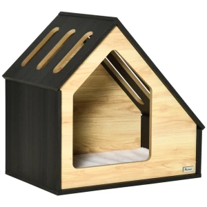  Houten Hondenhok Indoor Kattenhol Kattenhuis Hondenslaapplaats Met Kussen Hondenhok Hondenhol Met Schuin Dak Voor Kleine Honden Tot 8 Kg 60 X 40 X 59,2 Cm 1