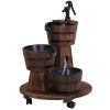  Houten Vat Fontein Met Waterpomp Cascade Fontein Indoor Fontein Rustiek Hout Vintage Stijl Gemakkelijk Te Dragen Dennenhout Verkoold Hout Maatregelen 60 X 60 X 78cm 1