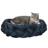  Huisdierbed Incl. Kussen, Kattenbed, Hondenmand, Wasbaar, Ø60 X 18 Cm, Blauw 1