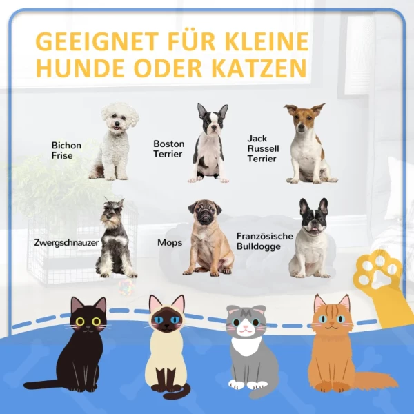  Huisdierbed Incl. Kussen, Kattenbed, Hondenmand, Wasbaar, Ø60 X 18 Cm, Blauw 4