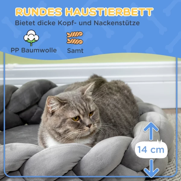  Huisdierbed Inclusief Kussen Kattenbed Hondenmand Wasbaar 55cm X 55cm X 14cm Grijs 6