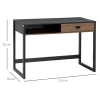  Industrieel Design Bureau, 1 Lade, 1 Vak, 110 Cm X 50 Cm X 76 Cm. Bruin + Zwart 3