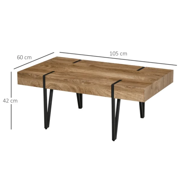  Industrieel Design Salontafel 105 Cm X 60 Cm X 42 Cm Zwart + Bruin 3