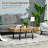  Industrieel Design Salontafel 105 Cm X 60 Cm X 42 Cm Zwart + Bruin 4