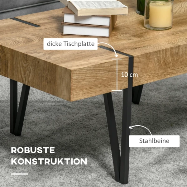  Industrieel Design Salontafel 105 Cm X 60 Cm X 42 Cm Zwart + Bruin 5