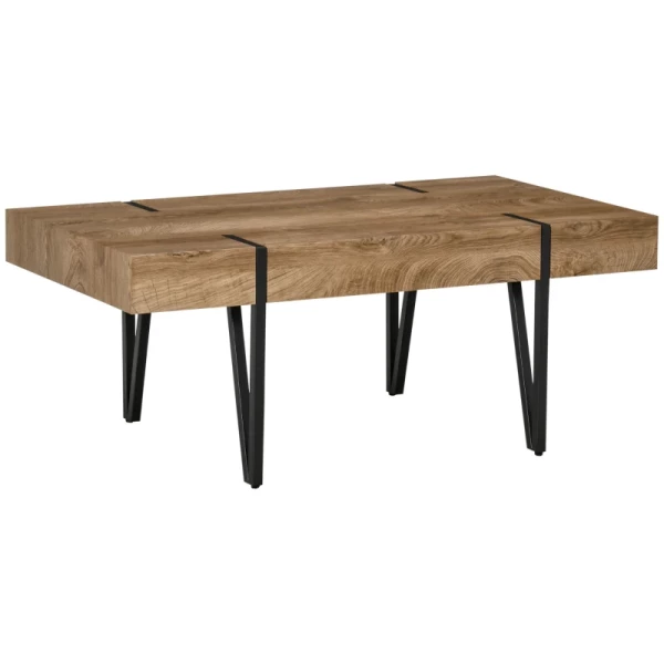 Industrieel Design Salontafel 105 Cm X 60 Cm X 42 Cm Zwart + Bruin 1